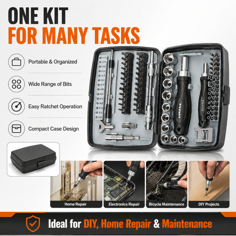 Electronics Repair Tools And Equipment - Multifunctional Ratchet Screwdriver Wrench Set All