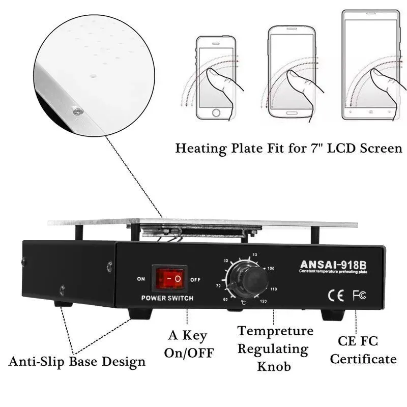 450W Durable 7 inch Phone LCD  - Screen Separator Machine incelemesi ve fiyatı